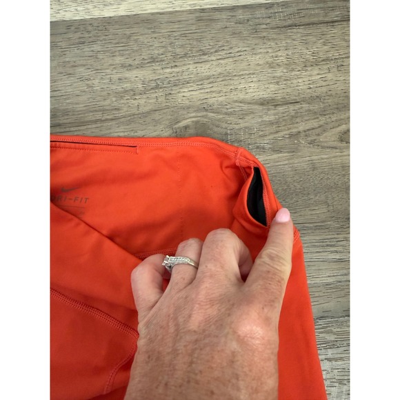 Nike Dri-Fit Women's Athletic Leggings Bright Orange High Rise Workout Small - Picture 6 of 12